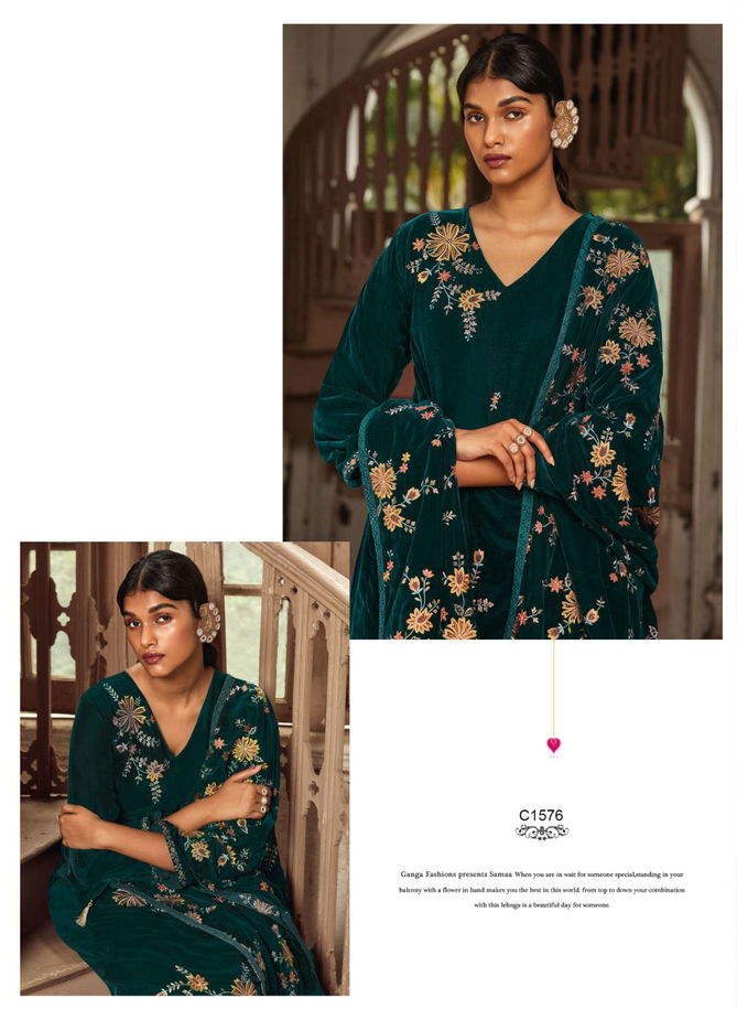 Samaa By Ganga Heavy Velvet Wedding Salwar Suits